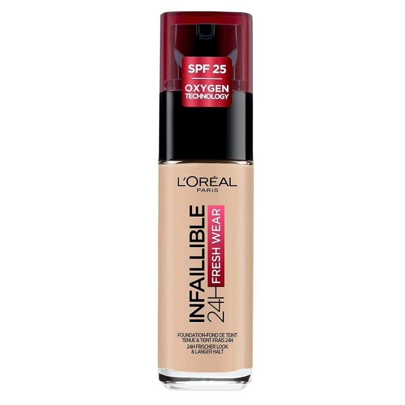 1720955260272627294-800x800 L'Oreal Paris Infallible 24H Fresh wear Liquid Foundation, No.130 Beige كريم أساس سائل باريس إنفاليبل فريش وير يدوم 24 ساعة، رقم 130 بيج من لوريال - الصورة 1