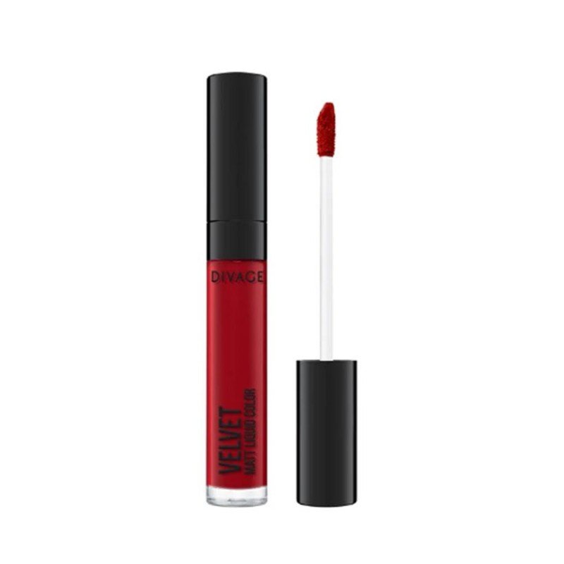 inbound5933271944621512659 Divage Lip Gloss Velvet Matt Liquid Color No – 04 – Pure Red  ملمع شفاه ديفاج فيلفيت مات سائل بلون رقم 04 - أحمر نقي - الصورة 1