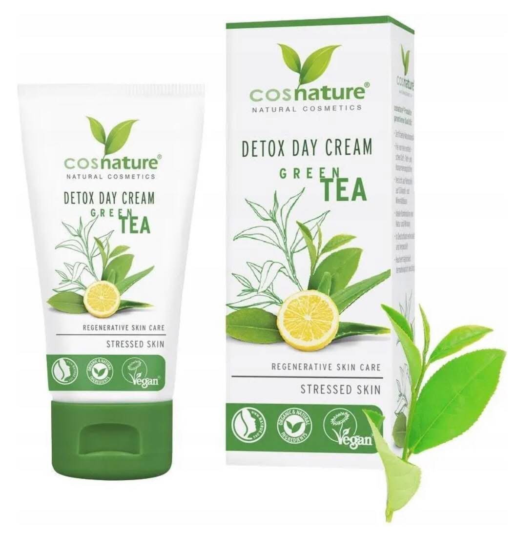 IMG_3398 كريم الوجه النهاري 50 مل COSNATURE Natural DETOX Cream For A Day With Green Tea - 50 ml VEGAN - الصورة 1