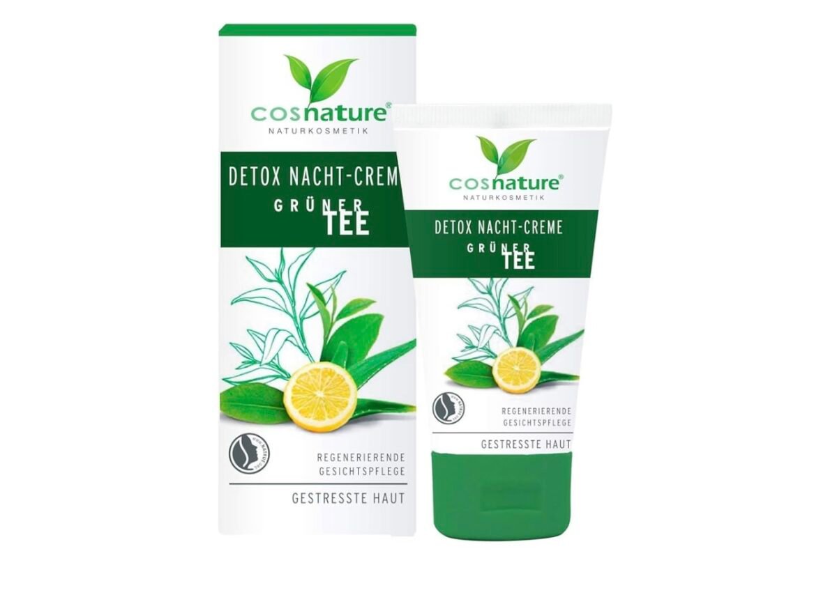 ⁦‏COSNATURE مل 50 كريم الوجه الليلي ‏Natural DETOX Cream For night ‏Green Tea - 50 ml VEGAN⁩ - الصورة ⁦1⁩