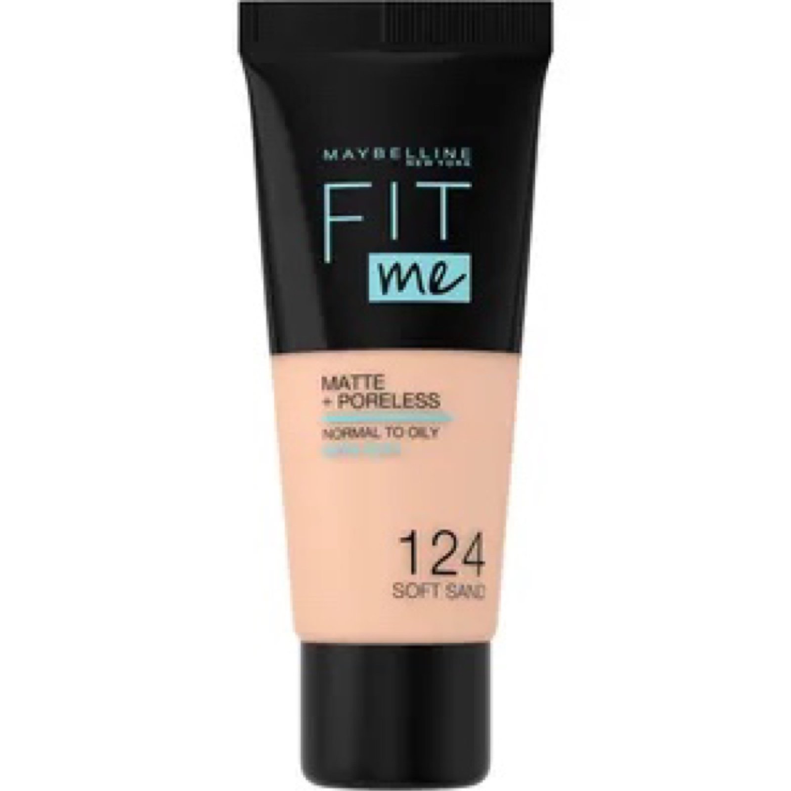 IMG_2167 كريم اساس غير  لامع124  من مايبيلين Maybelline New York Fit Me Matte & Poreless Foundation, 124 soft sand - الصورة 1