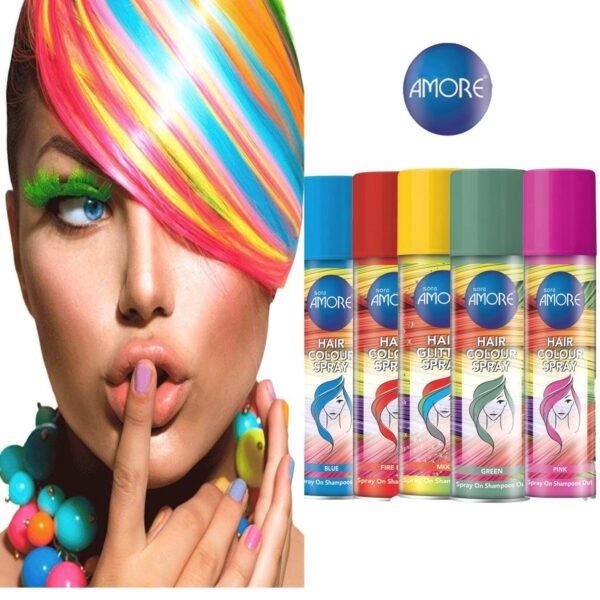 سبراي شعر ملوّن من أمور ¦ Amour Colored Hair Spray Glitter